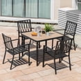 thumbnail image 5 of Nuu Garden 4PCS Outdoor Patio Stackable Wrought Iron Dining Chairs Set of 4,Bistro and Dining Chairs,Black, 5 of 10