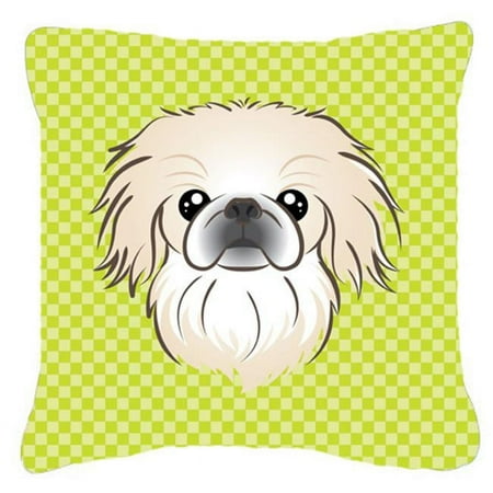 Dog Face Checkerboard Design Fabric Decorative Pillow