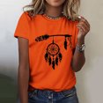 thumbnail image 2 of Dadaria T-Shirt Femme Orange Manches Courtes Col Rond Attrape-Rêves Été 2TG, 2 of 6