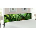 thumbnail image 2 of Forest Headboard, Entrance to Deep Dark Evergreen Jungle Surreal Extreme Vivid Plants Jungle, Upholstered Decorative Metal Bed Headboard with Memory Foam, King Size, Green Brown, by Ambesonne, 2 of 4