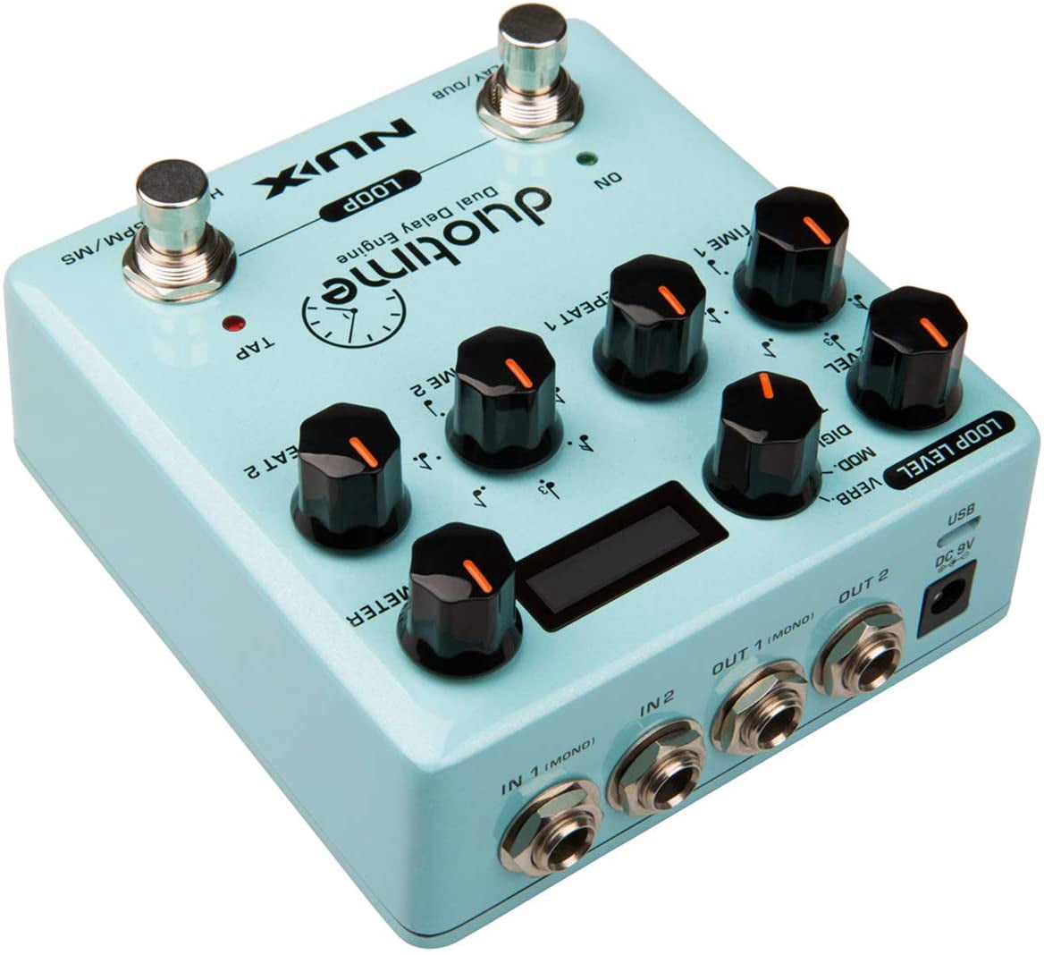 NUX Duotime Dual Delay Engine Effects Pedal Blue