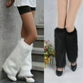 thumbnail image 1 of SPRING PARK Women Adult Elegant Winter Fashion Solid Color Middle Knee Boot Covers Warm Furry Faux Fur Outdoor Leg Warmers Socks, 1 of 3