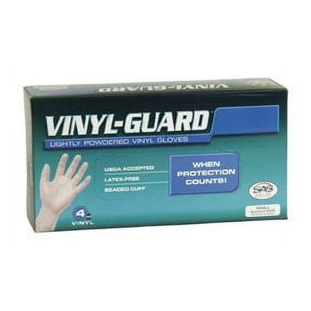Sas Safety SAS-6508 Vinyl-guard Powdered Disposable Gloves, Large