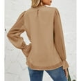 thumbnail image 4 of Tops Básicos De Gasa Para Mujer, Forro De Puños Elásticos, Blusa De Manga Larga De Color Puro De Cuello Alto Para Ir De Compras Para Mujer Para La Oficina ANGGREK  Cocina, Decoración y Otros, 4 of 5