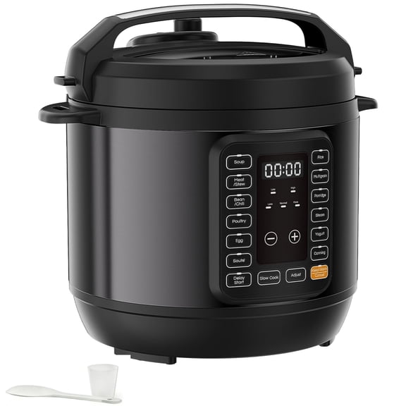 8QT Electric Pressure Cooker, 16-in-1 & Non-Stick Stainless Steel Multi Cooker with 12 Presets for Slow Cook, Meat Stew, Steam, Sauté, Canning, Yogurt Maker, Dishwasher Safe, Silver