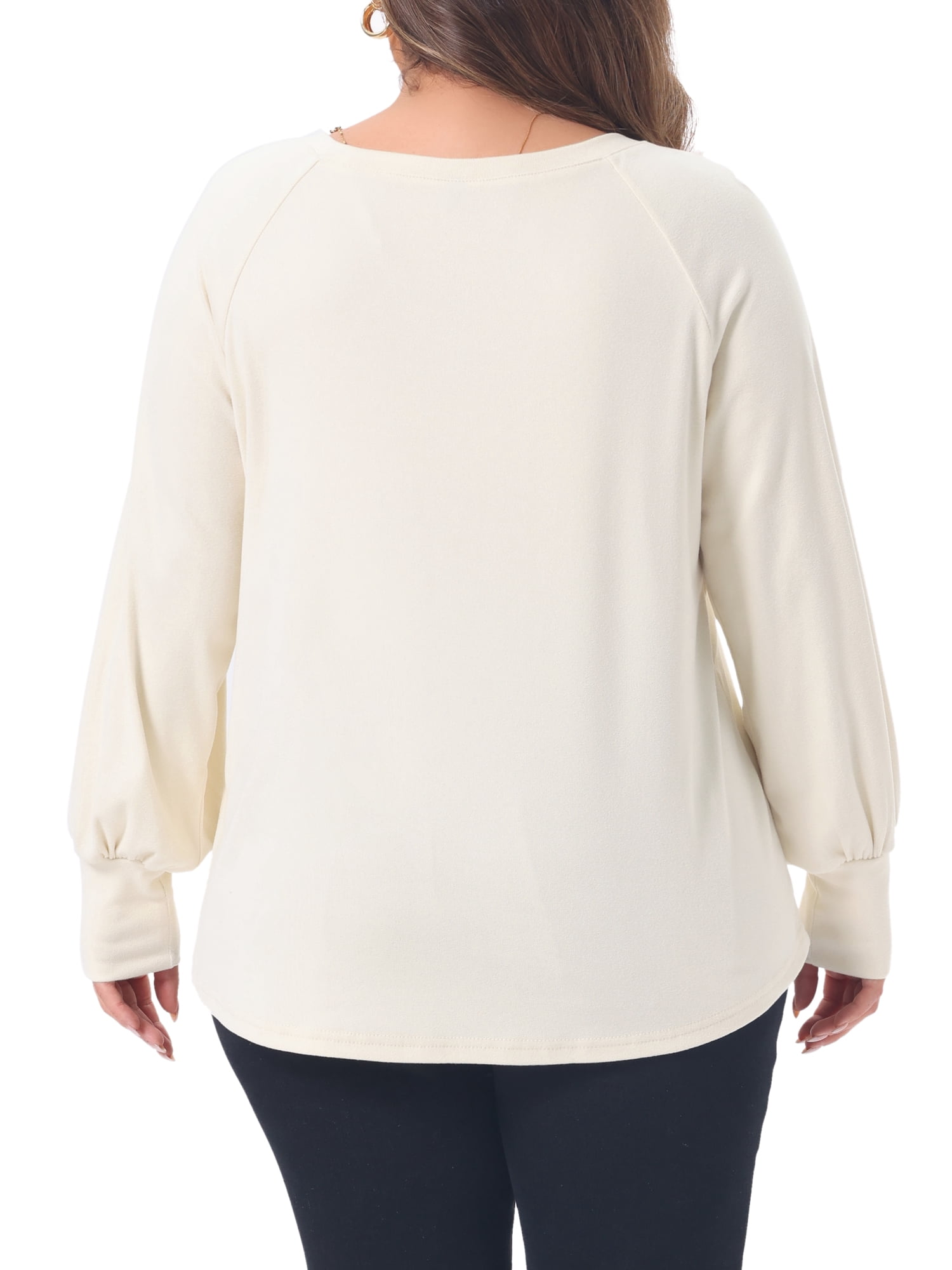 DARING DIVA Women's Plus Tunic V Neck Pleated Long Sleeve Tops 2X Apricot
