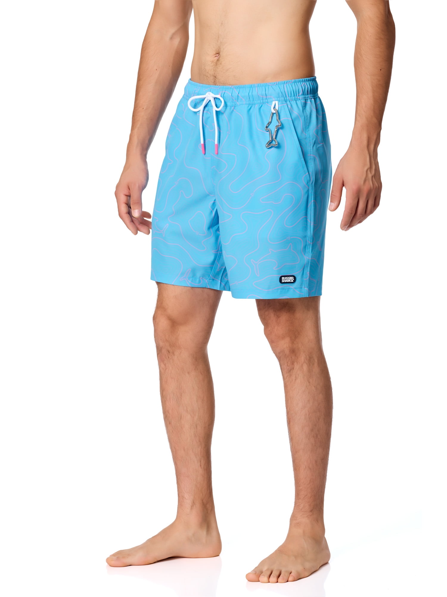Rugged Shark Mens & Big Mens Swim Trunks, 7" Inseam, Sizes S-3XL