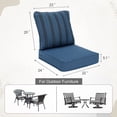 thumbnail image 3 of BPS 22x24x5 inch Outdoor Deep Seat Cushion, Water-Resistant Patio Furniture Cushions for Outdoor Chairs, Sofa, Couch, 2-Piece, Blue Striped, 3 of 9