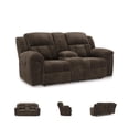 thumbnail image 3 of Signature Design by Ashley Furniture Frohn Chocolate Reclining Loveseat, 3 of 16