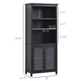 thumbnail image 6 of HOMCOM 70.75 in Bookcase with Adjustable Shelves and Glass Doors, Black, 6 of 8