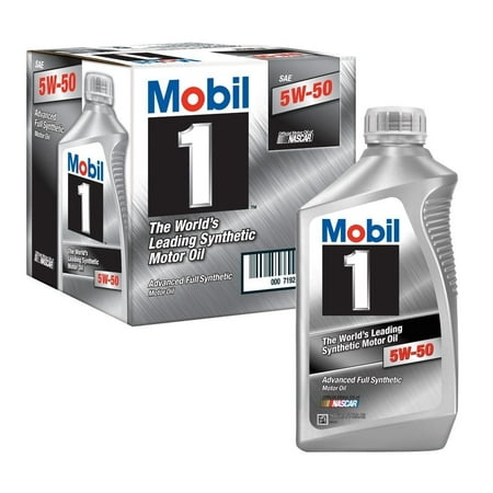 Mobil 1 5W-50 Synthetic Oil, 1 Quart Bottles (1 case of (Best Oil For Harley Primary Case)