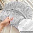 thumbnail image 4 of King Size Fitted Sheet Set - White 3 Piece Bedding Sets 16" Deep Pocket Fitted Sheet with 2 Pillowcases, Farmhouse Burlap Solid White Color Modern Linen Texture Brushed Microfiber Luxury Bed Sheets, 4 of 9