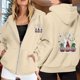 thumbnail image 2 of WILLBEST Sudadera Deportiva para Mujer Ladies' Christmas Printed Zipper Long Sleeved Pocket Adjuststring Casual Hooded Sweatshirt 1730 Chica​​, 2 of 8