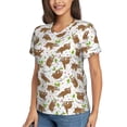 thumbnail image 2 of Honeii Cute Sloth Print Women's Classic V-Neck T-Shirt,Womens Fashion Tops,Stylish Everyday Top for Women, Casual Summer Spring Outfits Clothes-XX-Large, 2 of 5