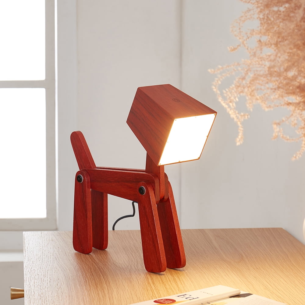 HROOME Unique Cute Table Dog Lamp for Kids Bedside Bedroom Boys Girls Room Reading - 3 Ways Dimmer Brightness Touch Control Desk Lamps Rustic Decorative Lighting Gift for Farmhouse Office