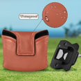 thumbnail image 6 of Haosy Rust Red Golf Mallet Putter Cover Strong Magnetic Leather Golf Club Headcover Closure, 6 of 7