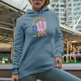 thumbnail image 2 of Find the Beauty in Every Day, Boho Rainbow & Flowers Art Merch Gift, Light Blue Hooded Sweatshirt or Hoodie, Medium, 2 of 5