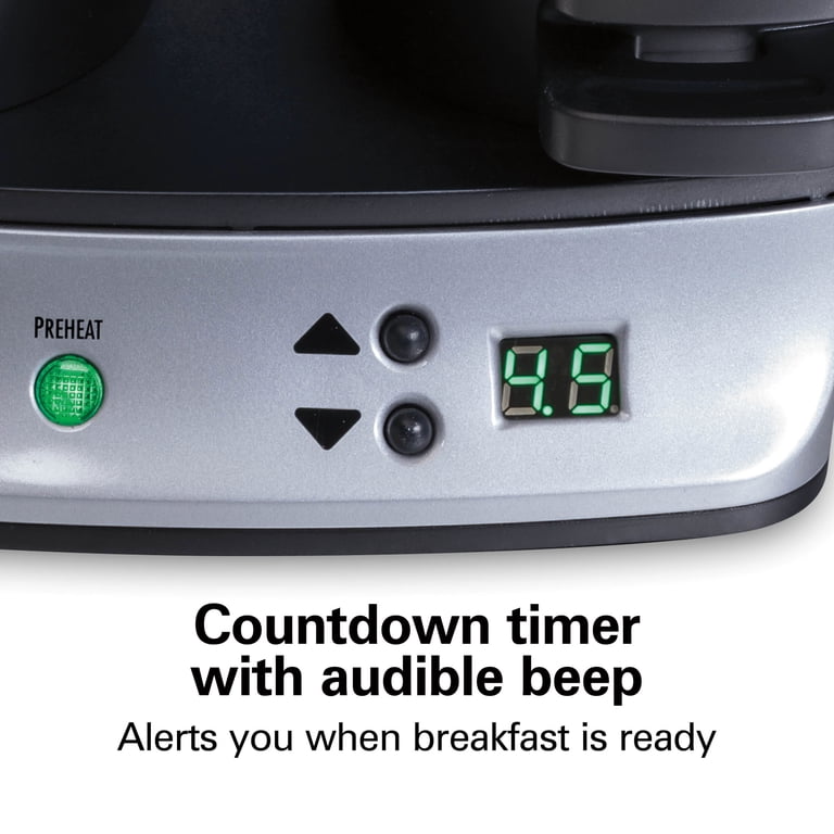 Hamilton Beach Dual Breakfast Sandwich Maker with Timer, Silver photo 6