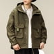 thumbnail image 3 of Chaqueta tipo cargo informal japonesa nuevos de otoño, chaqueta rígida holgada con capucha para hombre, 3 of 4