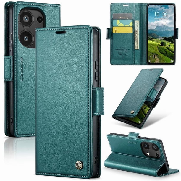 Funda tipo cartera Xiaomi Redmi Note 13 Pro 4G con cierre magnético, RFID, tarjetero, soporte, carga inalámbrica