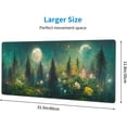 thumbnail image 3 of Psychedelicforest Moon Flower Landscape Mouse Pad XL Extended Mat, Non Slip Rubber Base Stitched Edge Gaming Pc Desktop Large Mice Pad 31.5 X 11.8 Inch, 3 of 7