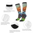 thumbnail image 3 of Yiaed Butterfly Landing On Head Dumpy Frog Print Great elasticity Adult Stockings Sports socks for Men and Women, 3 of 6
