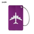 thumbnail image 1 of Reusable Metal Travel Luggage Tags Aluminium Suitcase Labels with Ropes Bag Tag Stainless Steel Loop Name ID Card for Suitcase purple, 1 of 6