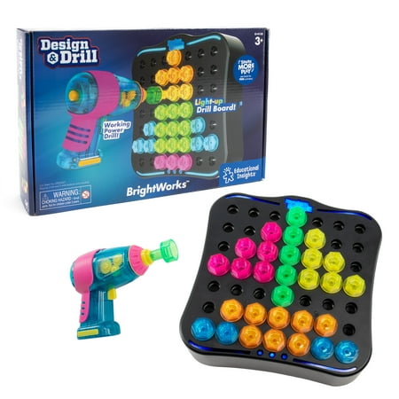 UPC: 0086002041388 | Educational Insights Design & Drill Brightworks STEM Toy with Electric Toy Drill 53 Pieces Ages 3+