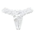 thumbnail image 1 of WZXFASHION Open Lace Crotch Thong Mesh Pearl Massage Lady Sexy Temptation Pants Intimates White One Size, 1 of 1