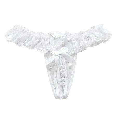 

yotyukeb Sleepwear For Womens Pajamas For Women Open Lace Crotch Thong Mesh Pearl Mage Lady Temptation Pants