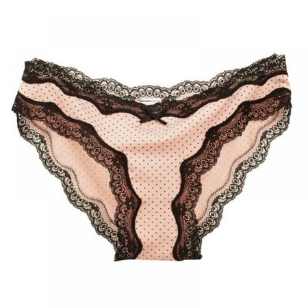 

Wuffmeow 1 Piece Lace Brief Women Panties Dot Print Lady s Underwear Briefs