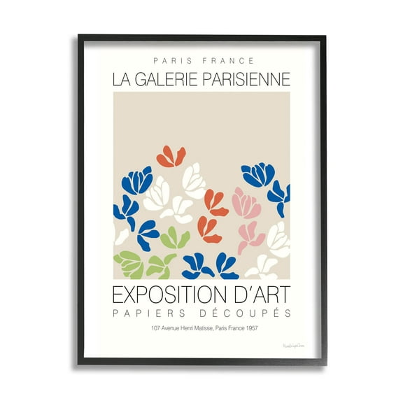 Stupell Industries Petal Silhouettes Gallery Exhibition Graphic Art Black Framed Art Print Wall Art, Design by Mercedes Lopez Charro