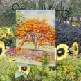 thumbnail image 2 of SKYSONIC Watercolor Painting Landscape Double-Sided Printed Garden House Sports Flag - 28x40in Polyester Decorative Flags for Courtyard Garden Flowerpot, 2 of 2