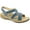 Navy 3244, variant on kozi Women Comfort Casual Wedge Sandal Slip-On Loafer OY3132 with Elasticized Band and Open Round Toe Navy Size 8