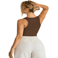 thumbnail image 5 of LYMAYTER Women Sweat Tank Ribbed Tight Fit Shirt for S-XL Summer Sleeveless Yoga Athletic Vest Top, 5 of 10