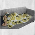 thumbnail image 6 of Bee Soft Flannel Fleece Blanket, Bees and Dandelion Flowers in Nature Detail Theme on White Background Print, Cozy Plush for Indoor and Outdoor Use, 50" x 70", Yellow Black and White, by Ambesonne, 6 of 6