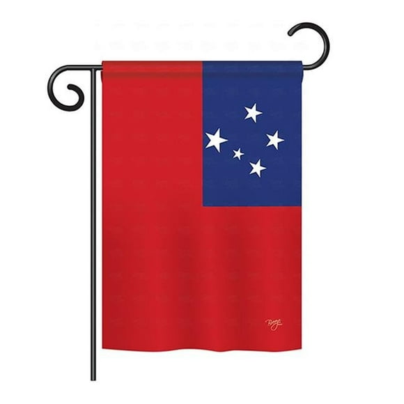 Breeze Decor BD-CY-GS-108351-IP-BO-D-US15-BD 13 x 18.5 in. Samoa Flags of the World Nationality Impressions Decorative Vertical Double Sided Garden Flag Set with Banner Pole