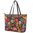 thumbnail image 3 of ZUXONGSY Abstract Floral Print Top Handle Bag for Women Practicality Travel Purse Portable Satchel Handbags with Zip Compartments for Work Dating, 3 of 6