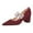 Red, variant on Women Stylish Pearl Studs Single Strap Pointed Toe Pumps Mary Jane Chunky Heels Party Dress Shoes Size 9 Light Pink