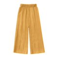 thumbnail image 5 of CPNG Girls Cotton Linen Pants Solid Color Elastic High Waist Wide Leg Pants Lightweight Comfortable Breathable Casual Pants, 5 of 6