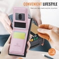 thumbnail image 4 of Allytechgroup for Samsung Galaxy A23 5G Case, Pu Leather Detachable Cards Holder 2 In 1 Wallet Case Comaptible with Magsafe Kickstand Magnetic Shockproof Back Cover for Samsung Galaxy A23 5G, Pink, 4 of 7