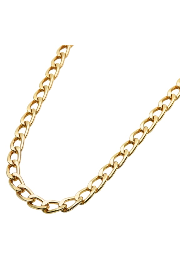 Pre-Owned Christian Dior necklace, long chain, metal, gold GP plated, women's. (Good)