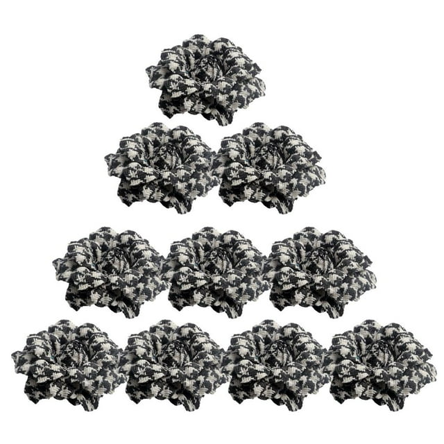10 Piezas de Cabeza de Flor de Camelia de Pata de Gallo, Aplique de Adorno para Manualidades de Boda DIY, 6 Cm Negro Baoblaze cabeza de la flor de la camelia