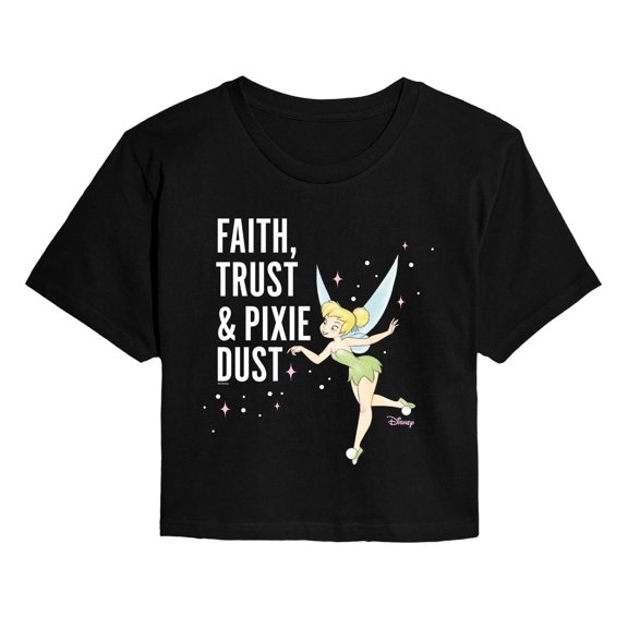 Tinker Bell - Faith Trust Pixie Dust Cropped Graphic T-Shirt