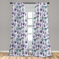 thumbnail image 5 of Ambesonne Floral Curtains, Botany Plants Watercolor, Pair of 28"x95", Lavender Plum Jade Green, 5 of 5