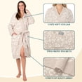 thumbnail image 2 of PAVILIA Premium Womens Plush Short Robe, Super Soft Fuzzy Bathrobe with Pockets for Women, L/XL, Beige Cheetah, 2 of 9