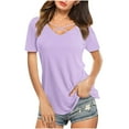 thumbnail image 2 of Spring Tops for Women Womens Tops under $5 Plus Size Women's Lover Printed T-shirt Round Neck Short Sleeved Tops Shirts Valentines Sweater, 2 of 7