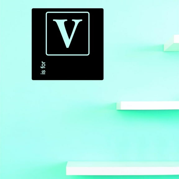 Custom Decals V Is For Alphabet Letter Wall Art Size: 16 X 16 Inches Color: Multi