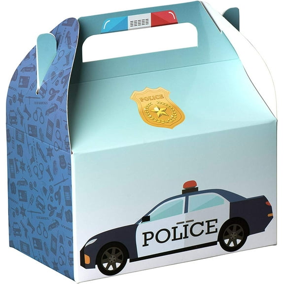 Paper Treat Boxes 20 Pack 6.25" X 3.75" X 3.5" Police