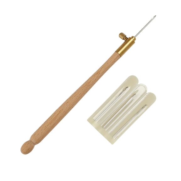 Masteelf 4Pcs Assorted Color Metal Punch Embroidery Needles for Easy Embroidery Use, Lightweight and Portable